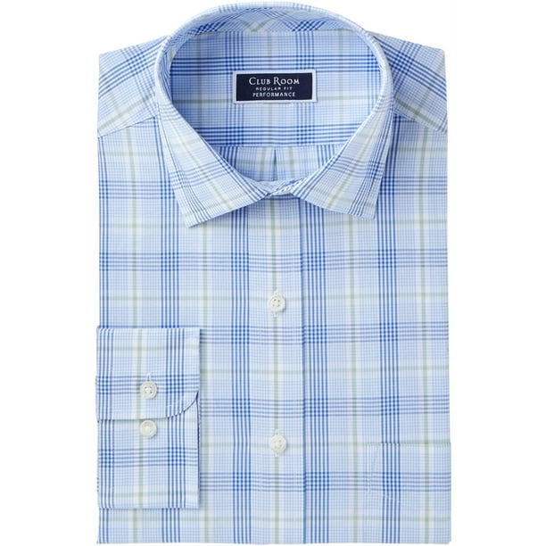 Club Room Mens Wrinkle Resistant Button Up Dress Shirt blueframedgng 17 Club Room Mens Wrinkle Resistant Button Up Dress Shirt blueframedgng 17